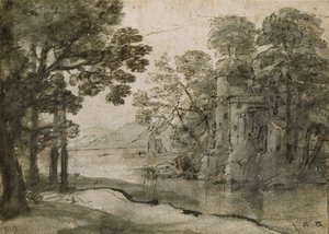 Watermill among Trees, c. 1635-1638 by Claude Lorrain