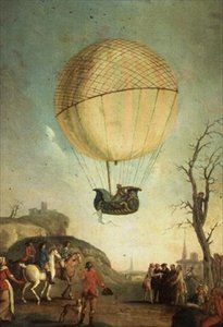 Robert Re-ascending at Nesle after the First Flight in a Hydrogen Balloon by Claude Louis Desrais
