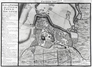 Map of the town of Tonnay-Boutonne, from Recueil des Plans de Saintonge