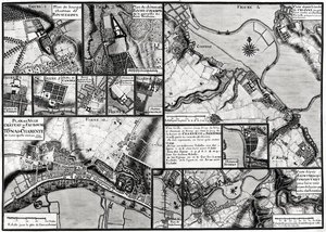 Map of the towns and chateaux situated along the Charente River in 1714, from Recueil des Plans de Saintonge