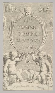 Two Angels Seated on Clouds by Claude Mellan