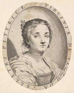 Virginia da Vezzo, Wife of Simon Vouet by Claude Mellan