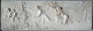 Pan Pursuing Syrinx Under the Gaze of Amour (Bas Relief) by Claude Michel Clodion
