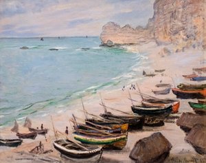 Boats on the beach at Etretat