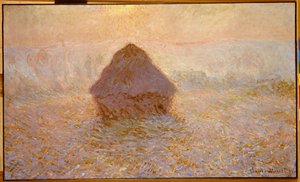 Haystacks, Sun in the Mist by Claude Monet