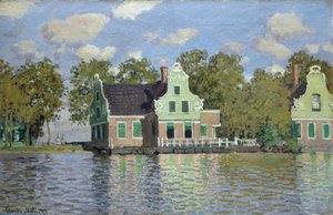Houses by the Bank of the River Zaan by Claude Monet