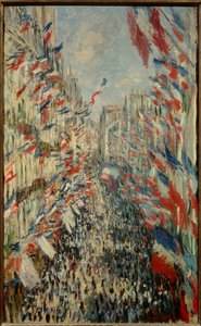 La rue Montorgueil in Paris, fete du 30 juin 1878 - Painting by Claude Monet (1840-1926)