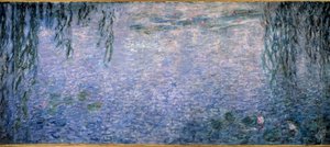 Nympheas, clear morning with willows (central part) by Claude Monet