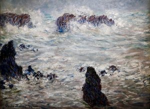 Storm, Coast of Belle-Île by Claude Monet