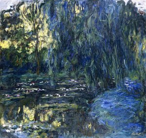 View of the Lilypond with Willow by Claude Monet
