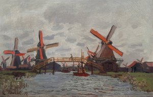 Windmills in Westzijderveld near Zaandam. 1871 by Claude Monet