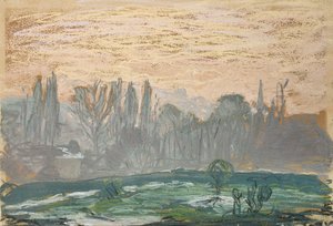 Winter Landscape with Evening Sky