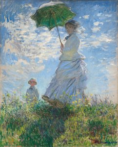 Woman with a Parasol - Madame Monet and Her Son by Claude Monet