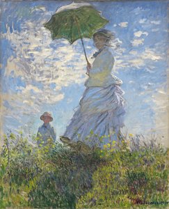 Woman with a Parasol - Madame Monet and Her Son by Claude Monet