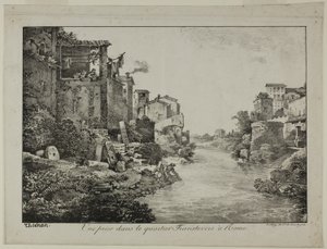 View in the Trastevere Quarter, Rome by Claude Thienon