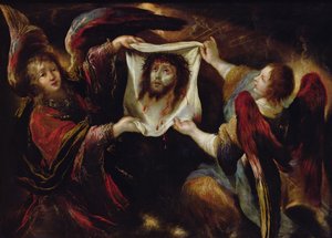 Two Angels Presenting the Holy Face by Claude Vignon