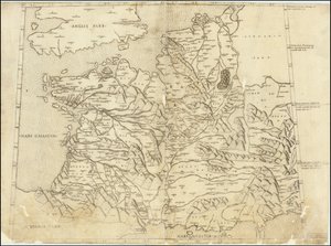1507 Ptolemaic Map of France by Claudius Ptolemy