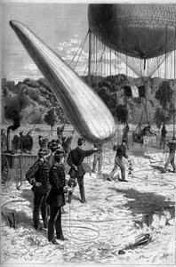 Military aerostats: telephonic experiences in the establishment of Meudon. Engraving by Claverie in Le Monde Illustré n°1331 of September 30