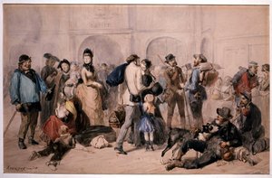 Crowd in the Lobby of the Gare de Lyon by Andrieux