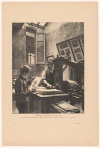 Printer Liénard and His Son by Clement Bellenger