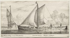 Various Ships and Views of Amsterdam, Part II: A Water-ship Bound for the Soutketen. A Brewer