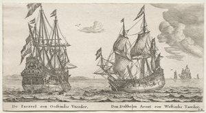Various Ships and Views of Amsterdam, Part II: The Pearl and East Indiaman, The Double Eagle, a West Indiaman by Clement de Jonghe