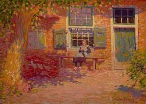 Girl in Front of a Farm in Het Gooi by Co Breman