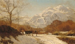 Gathering Wood in an Alpine Landscape
