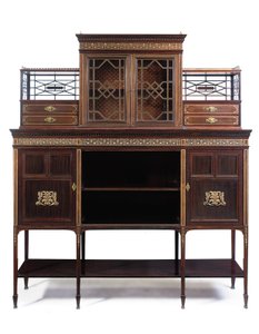 Late Victorian inlaid side cabinet by Collinson and Lock