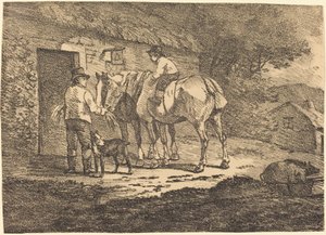 Horses at Cottage Door by Conrad Gessner