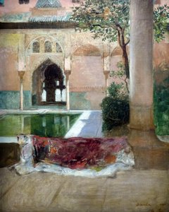 Courtyard of the Alhambra of Granada, 1880