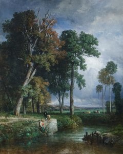 The Fishermen by Constant Emile Troyon