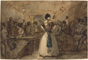 Officers and Courtesans in an Interior by Constantin Guys