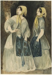 Two Women in Yellow Kerchiefs by Constantin Guys