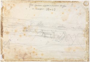 War Encampment Scene (verso) by Constantin Guys