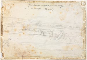 War Encampment Scene verso by Constantin Guys