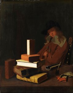 The Sleeping Student by Constantin Verhout or Voorhout