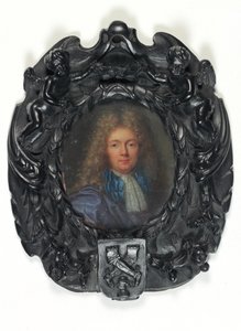 A Gentleman, in Purple Habit with Lace Cravat by Continental School Continental School