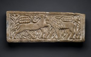 Lion Attacking an Antelope, from Egypt by Coptic Coptic