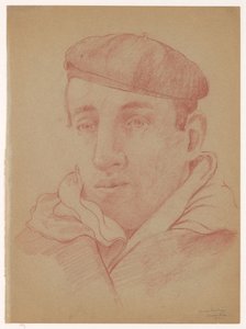 Self-Portrait with Beret: B-1-1, March 5 (Self-Portraits of Cor van Teeseling)