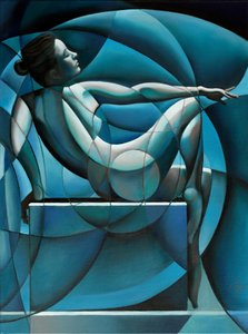 Abstract Blue Woman by Corné Akkers