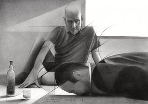 Contemplative Man Drawing