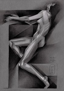 Cubist Reclining Nude by Corné Akkers
