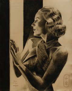 Elegant Woman in Profile by Corné Akkers