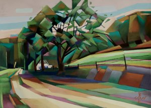 Geometric Country Road by Corné Akkers