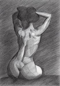 Geometric Nude Study by Corné Akkers