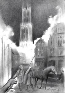 Medieval City Burning by Corné Akkers