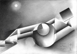 Moonlit Geometric Composition by Corné Akkers