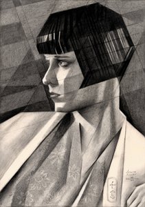 Pensive Deco Portrait by Corné Akkers