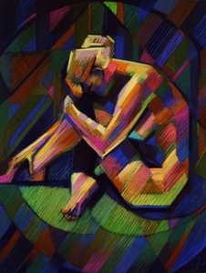 Pensive Geometric Figure by Corné Akkers